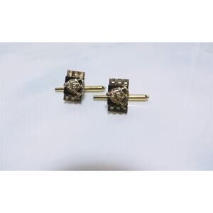Vintage Gold Plated Masonic Logo Spring Loaded Cuff Links
